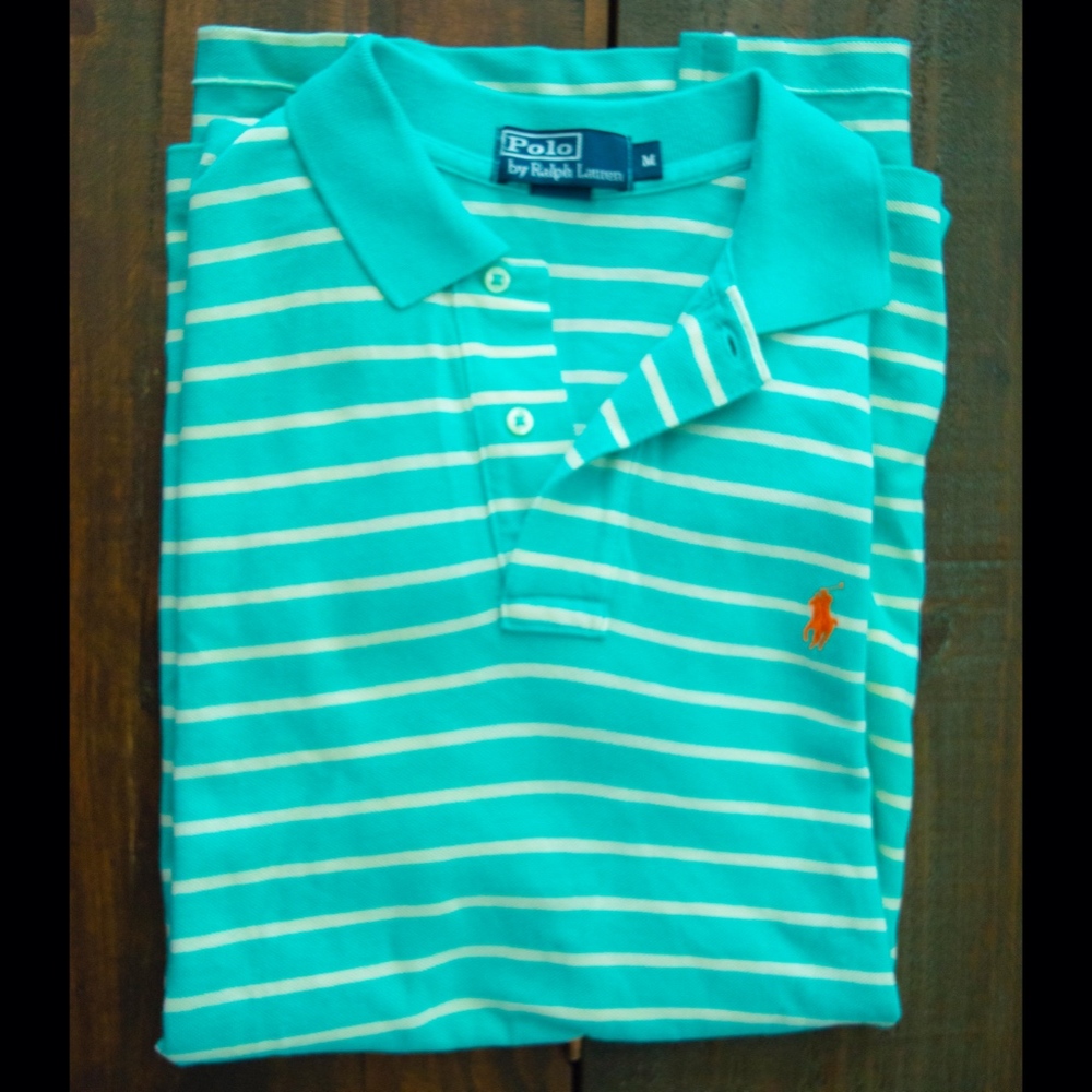 Striped Blue and White Polo Shirt